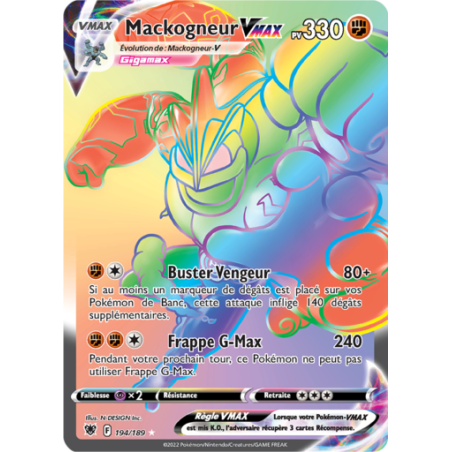 Carte Pokémon – Mackogneur VMAX 194/189 – Astres Radieux (État : NM) - FR