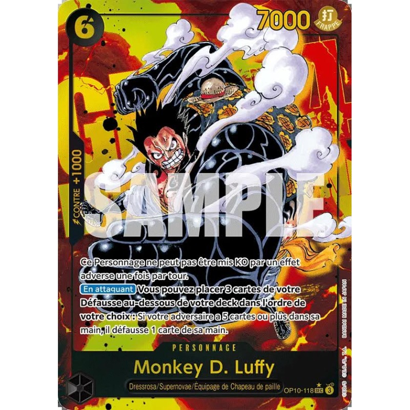 Carte One Piece – Monkey D. Luffy Gear 4 OP10-118 V2 – OP10 – Near Mint (NM) – FR