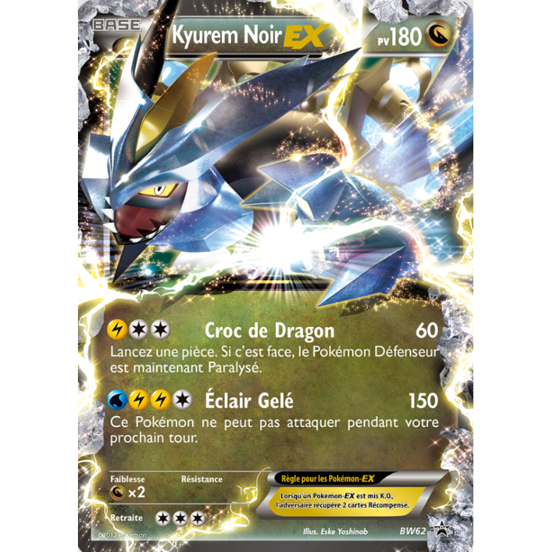 Carte Pokémon – Kyurem Noir EX BW 62 – (État : EX) - FR