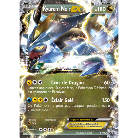 Carte Pokémon – Kyurem Noir EX BW 62 – (État : EX) - FR