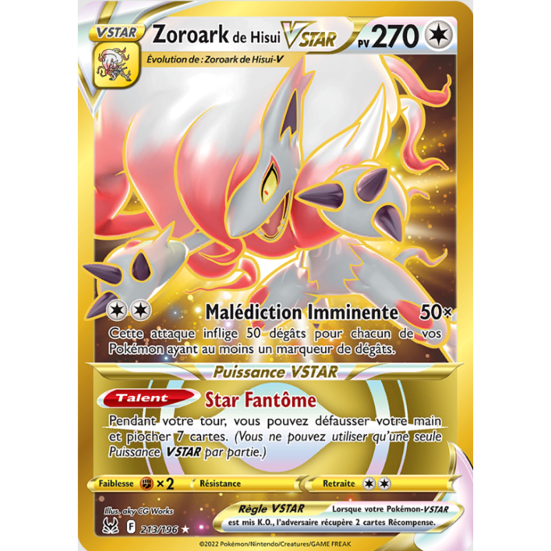 Carte Pokémon – Zoroark de Hisui VSTAR LOR 213 – (État : NM) - FR