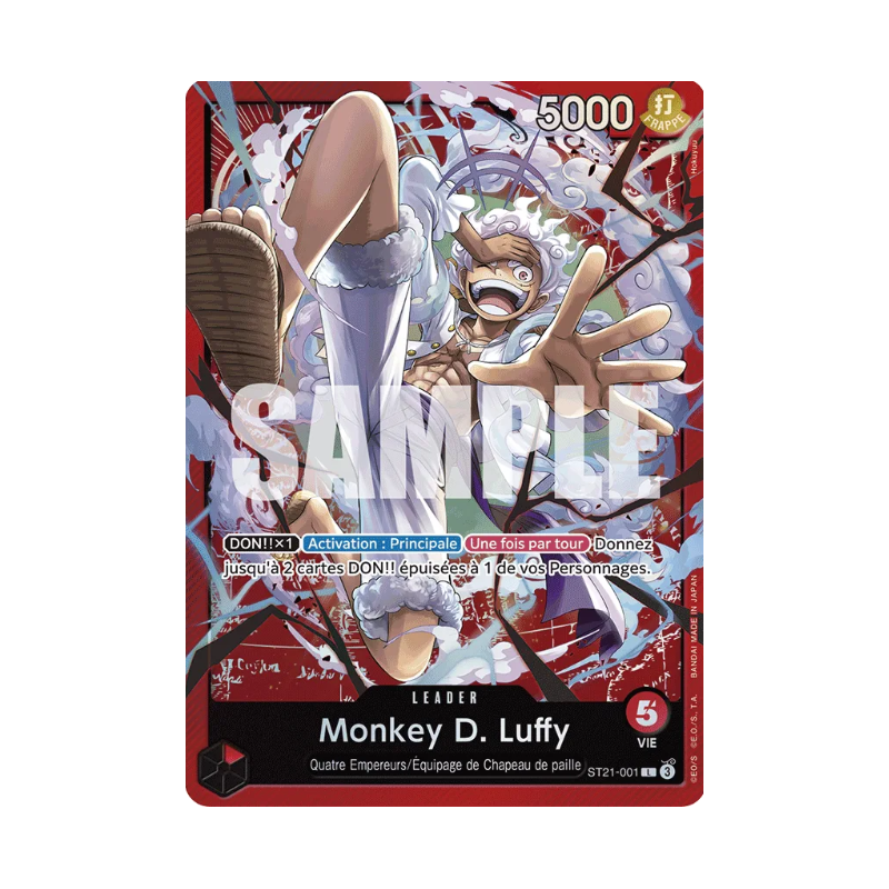 Carte One Piece – Monkey D. Luffy ST21-001 V.1 – ST21 (État : NM) - FR