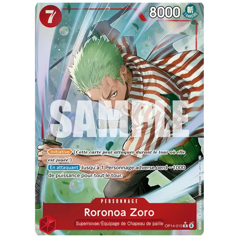 Carte One Piece – Roronoa Zoro OP14-015 – État Near Mint (FR)
