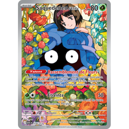 Carte Pokémon -Saquedeneu d'érika ASC 218/217 - ME2.5 - heros Transcendants - NM FR