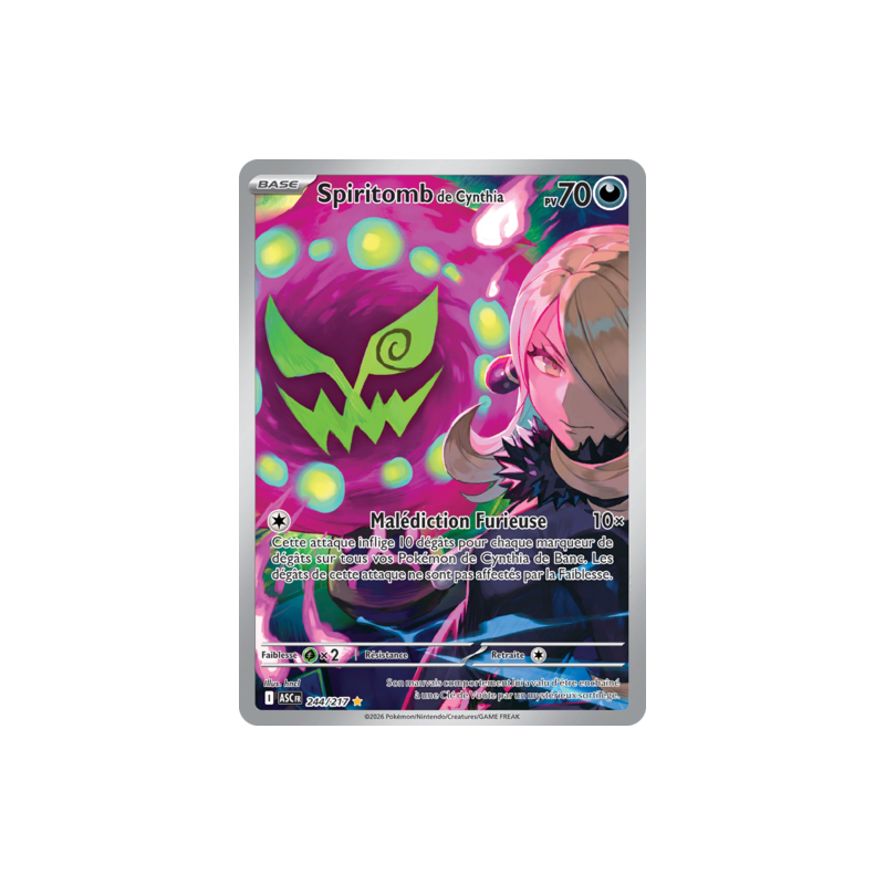 Carte Pokémon Spiritomb de Cynthia 244/217 - ME2.5 Héros Transcendants NM FR