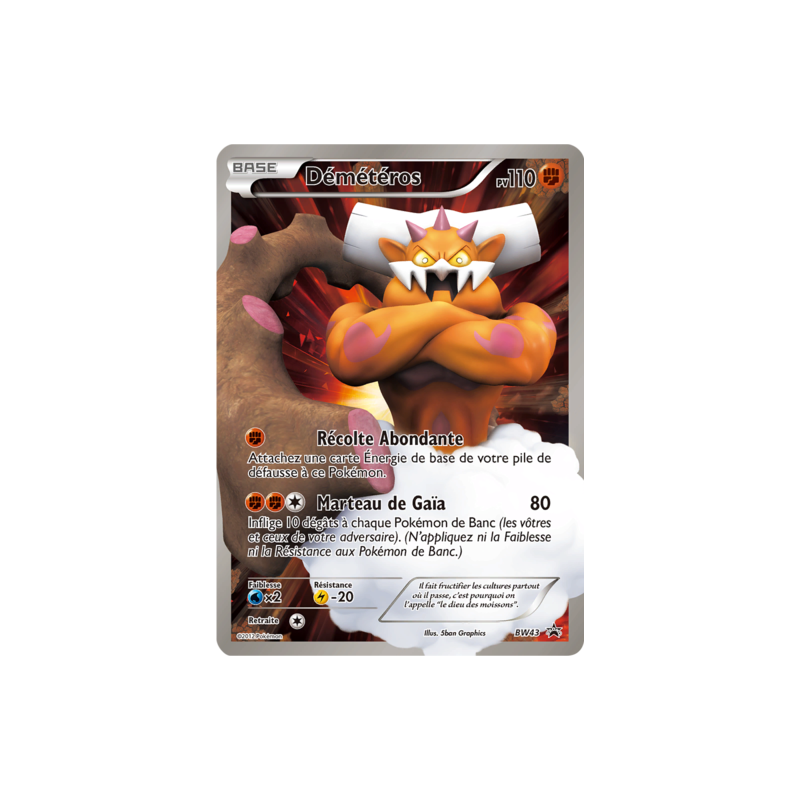 Carte Pokémon - Démétéros BW43 – Promo Noir et Blanc – FR – Excellent