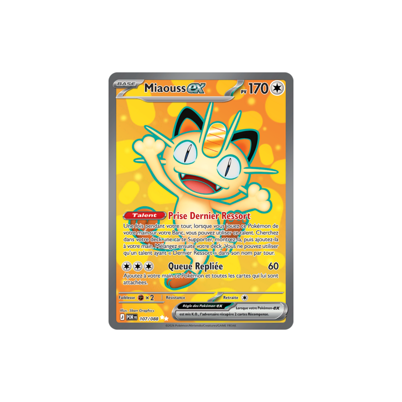 Carte Pokémon Miaouss 107/088 ME03 Équilibre Parfait NM FR