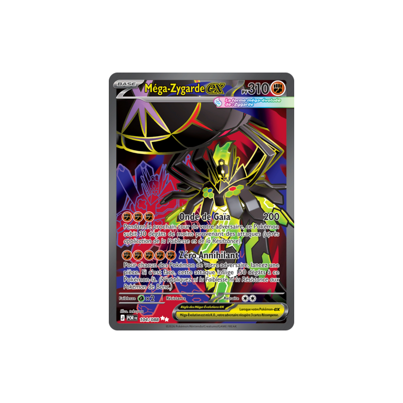 Carte Pokémon Méga-Zygarde 104/088 ME3 Équilibre Parfait NM FR