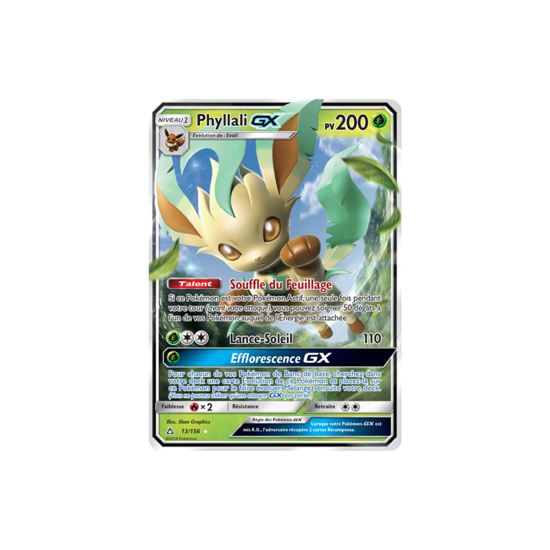 Carte Pokémon - Phyllali GX - 13/156 - SL05:Ultra Prisme - NM FR