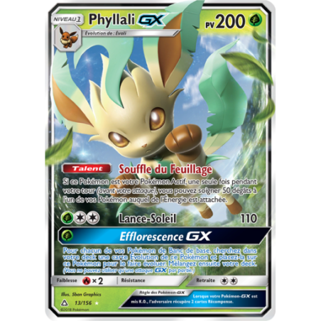 Carte Pokémon - Phyllali GX - 13/156 - SL05:Ultra Prisme - NM FR