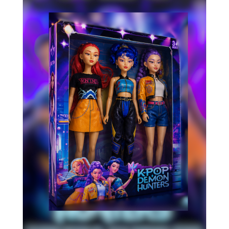 Figurines KPOP Demon Hunters – Coffret 3 Personnages