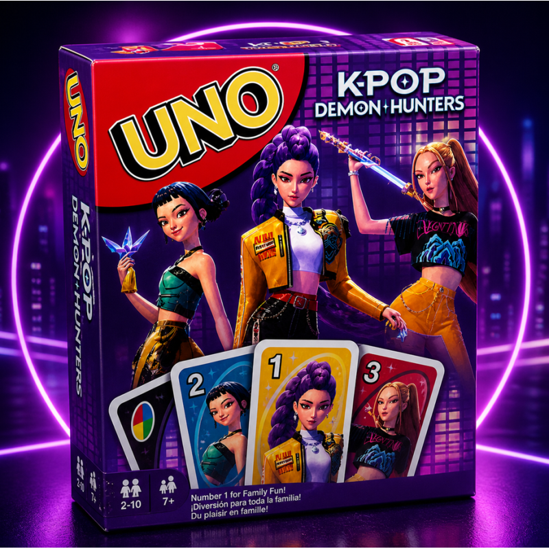 UNO KPOP Demon Hunters – Jeu de Cartes Édition K-pop