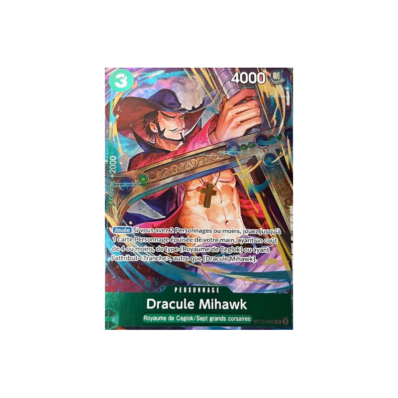 Carte One Piece - Dracule Mihawk ST12-003 – Starter Deck Zoro & Sanji – SR – FR – Near Mint