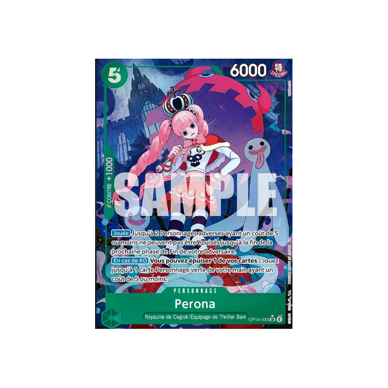 Carte One Piece - Perona OP14-033 V.2 – Alternate Art SR – FR – Near Mint