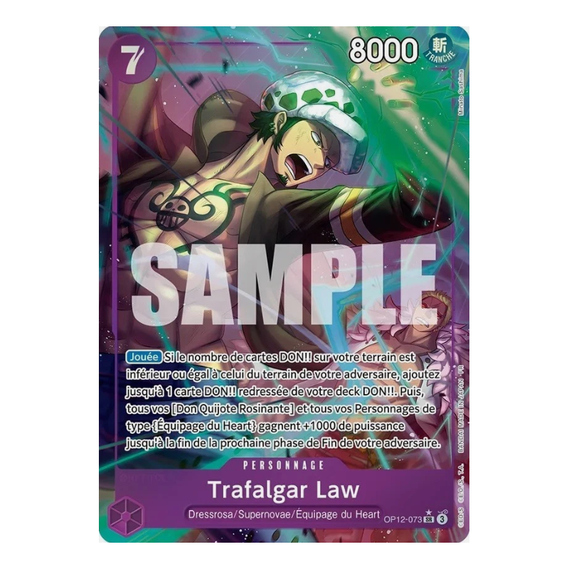 Carte One Piece - Trafalgar D. Water Law OP12-073 V.2 – Alternate Art SR – FR – Near Mint