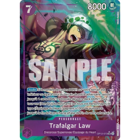 Carte One Piece - Trafalgar D. Water Law OP12-073 V.2 – Alternate Art SR – FR – Near Mint