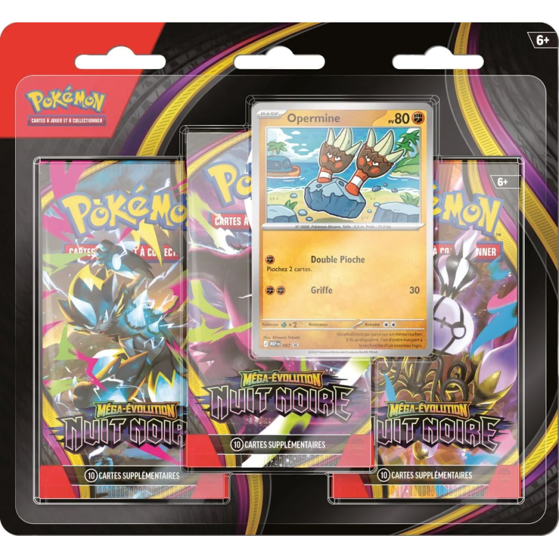 Tripack Pokémon ME05 - Nuit Noire - 3 Boosters - FR (PRECO)