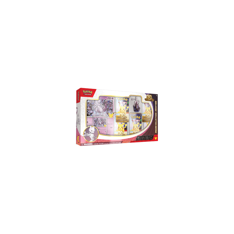 Coffret Pokémon 30e Anniversaire – Collection avec Figurine Mewtwo – 5 Boosters – Scellé FR (Preco)