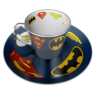 DC COMICS - LOGOS - TASSE À CAFÉ MIROIR ET SOUCOUPE