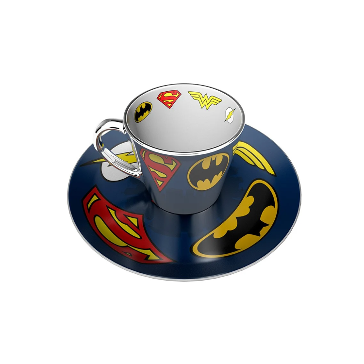 DC COMICS - LOGOS - TASSE À CAFÉ MIROIR ET SOUCOUPE