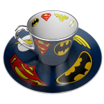 DC COMICS - LOGOS - TASSE À CAFÉ MIROIR ET SOUCOUPE