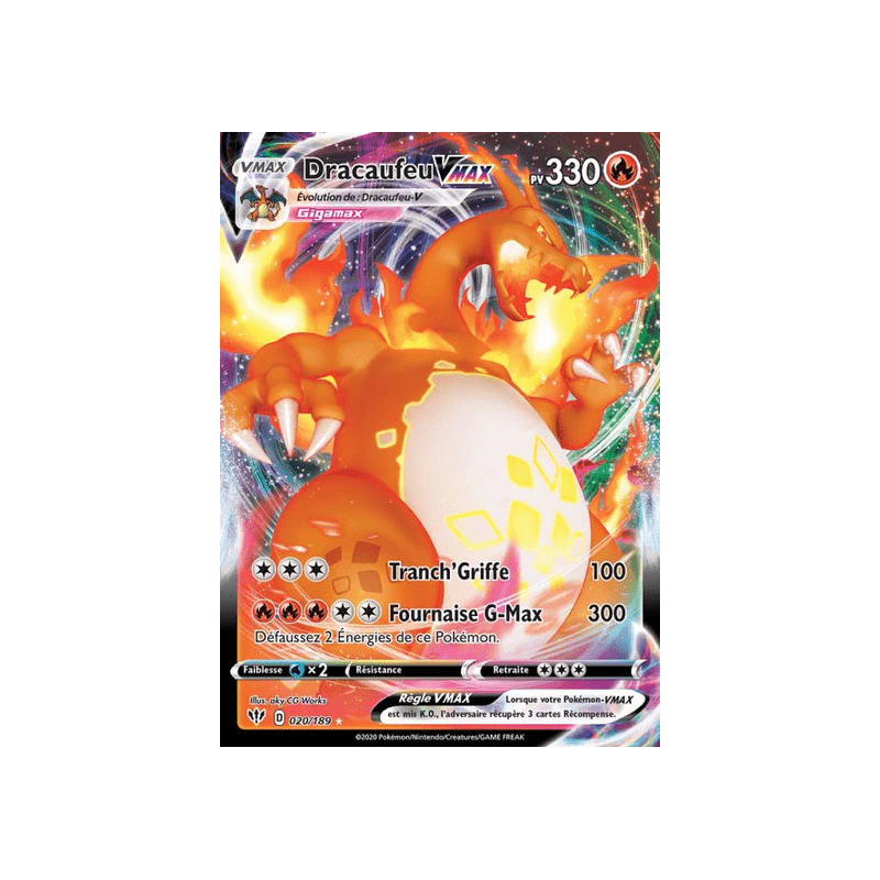 Carte Pokemon Dracaufeu - 020/189 - Ténébres Embrasées - GOOD - FR
