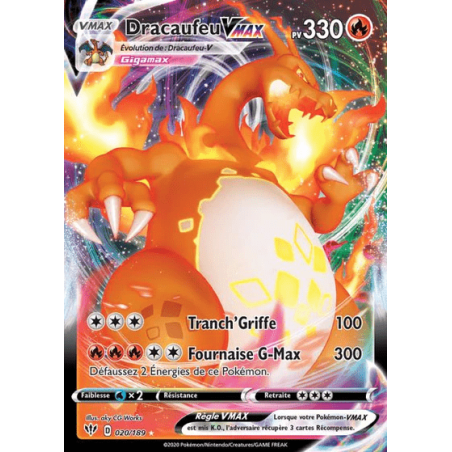 Carte Pokemon Dracaufeu - 020/189 - Ténébres Embrasées - GOOD - FR